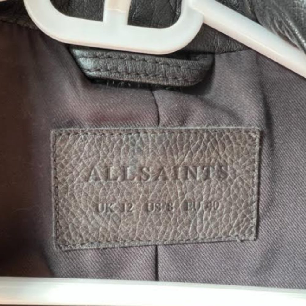 All Saints Black Leather Moto Jacket - Picture 7 of 7